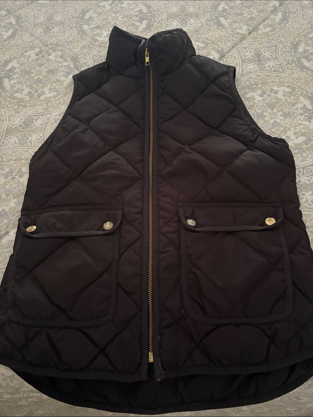 J. Crew Black Quilted Puffer Vest